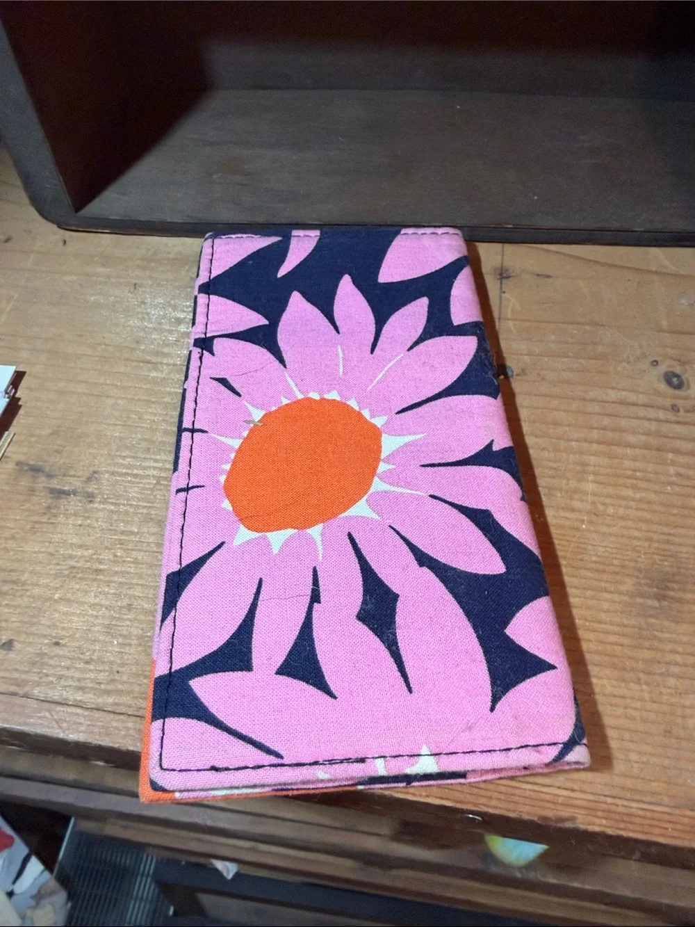 Vera Bradley Pink and Orange Floral Fabric Checkbook Holder - Picture 4 of 4